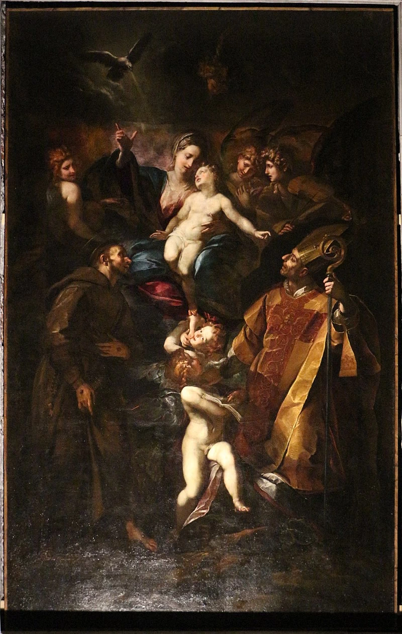 87-Madonna con Bambino e Santi  Francesco, Carlo Borromeo - Santa Maria Assunta di Carignano, Genova 